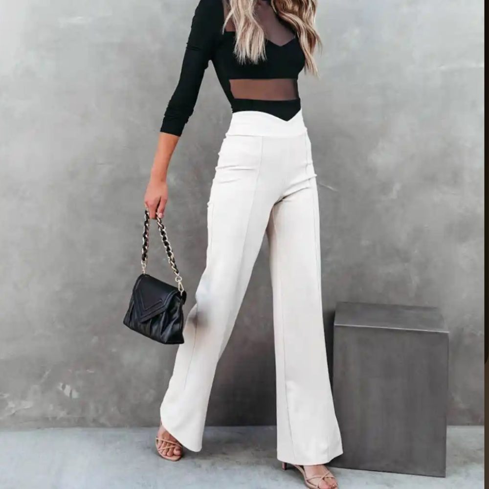 Wide Leg Pants | Nude